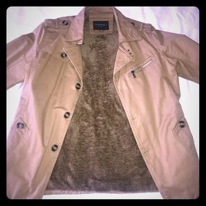 Fur Lined Half Length Winter Trench-coat.